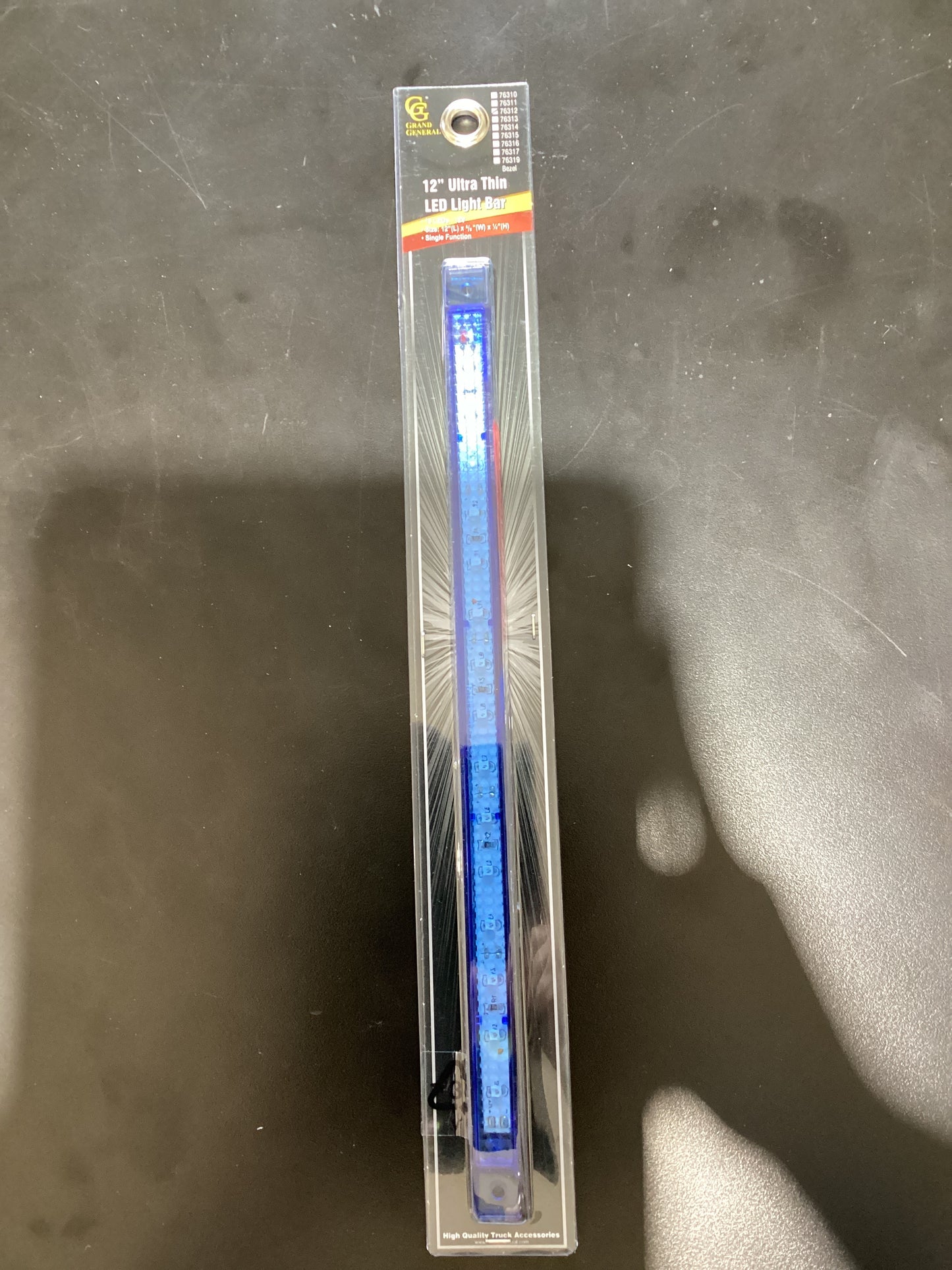 76312-GG 12" BLUE LGHT BAR ULTRA THIN 15 LED