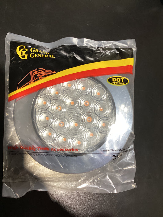 75871 4" LIGHT AMBER/CLEAR LENS W/ BEZEL FLUSH MOUNT