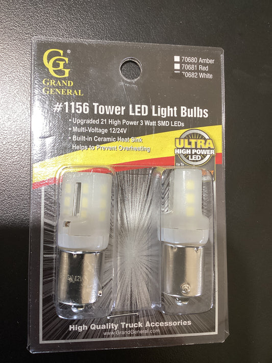 70682 1156 WHITE LED BULB W/CERAMIC TOWER