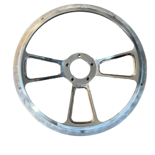1098 14" BARE MUSCLE POLISHED STEERING WHEEL